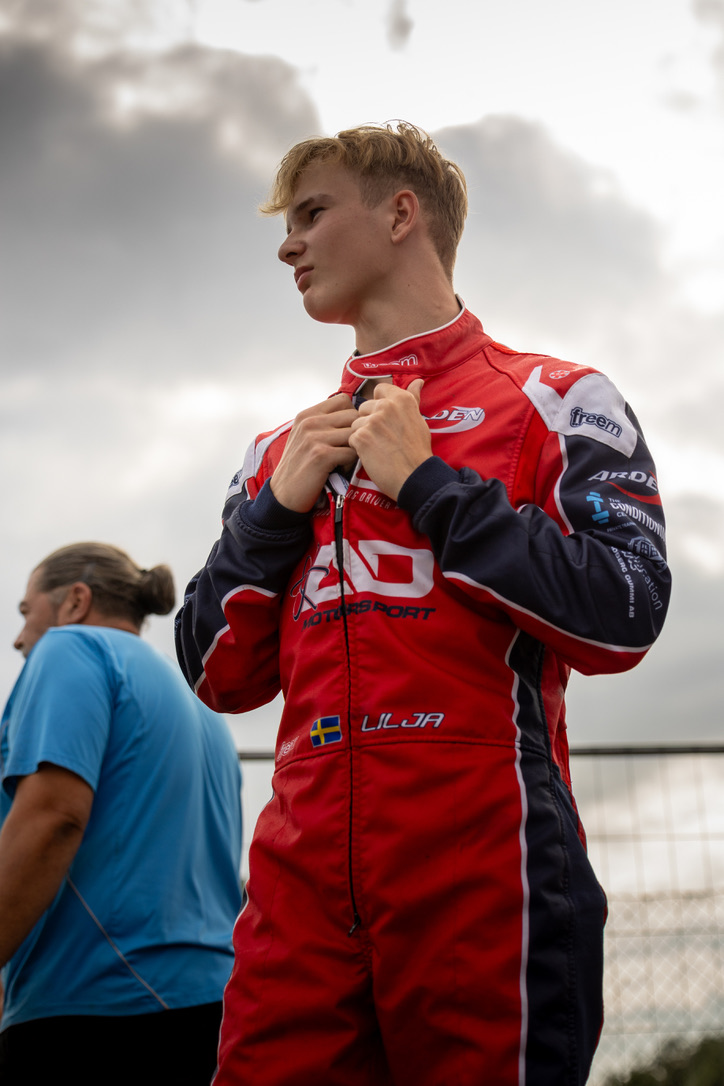 Nils Lilja in his race suit